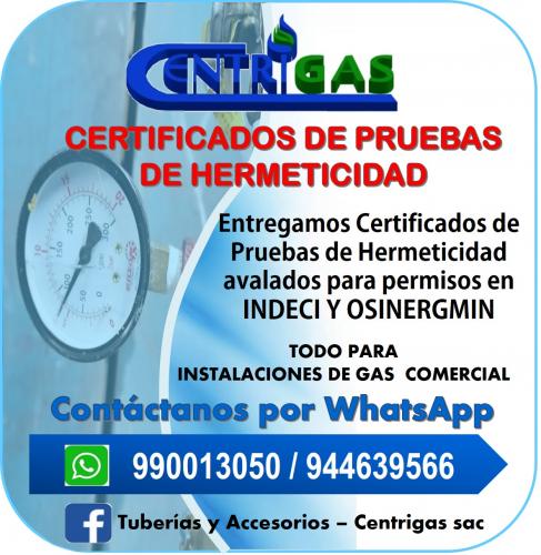 Certificados de Pruebas de Hermeticidad en re - Imagen 1